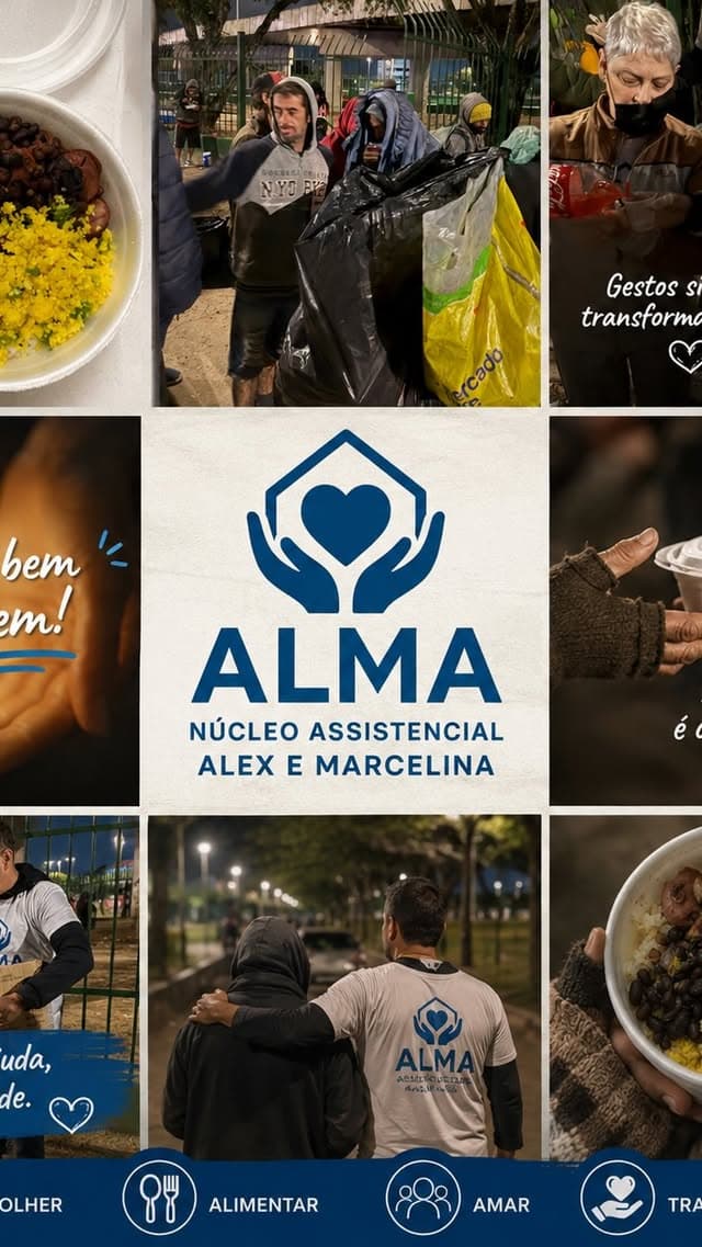 Registro de uma ação do ALMA com entrega de alimentos